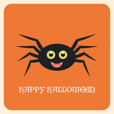 mutlu Cadılar Bayramı tebrik kartı en az stil tatlı örümcek character.halloween web afiş.