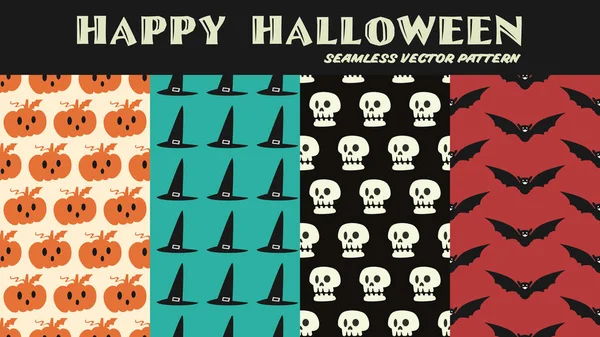 Bezešvá Vektorová Vzor Halloweenskou Kolekci Nachází Bezešvá Vektorová Vzor Halloween — Stockový vektor