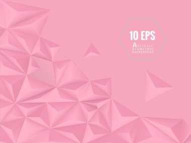 Poligonal üçgen soyut vektör 3d arka plan ile kısa mesaj pembe arka plan sesleri alan