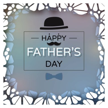 Mutlu babalar günü tebrik kartı hat illüstrasyon ve yuvarlak şekil çerçeve multi renk gri arka plan üzerinde