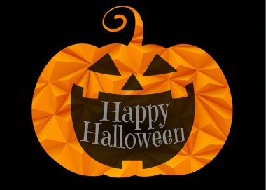 Jack o fener kabak ile üçgen bölmek Cadılar Bayramı tebrik için siyah arka plan üzerine izole doku