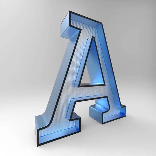 Rendering Σχεδιασμό Αλφάβητο Θολή Γυαλί Υλικό Εικονογράφηση Και Ψαλίδισμα Διαδρομή — Φωτογραφία Αρχείου