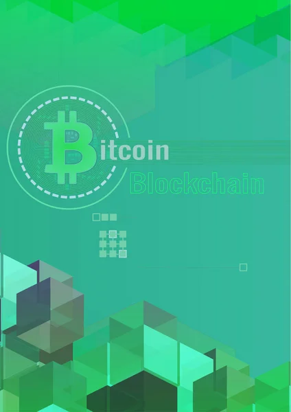 Bitcoin Blockchain Plantilla Gráfica Fondo Con Espacio Para Diseño Texto — Vector de stock