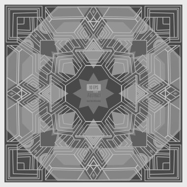 Soyut geometrik kare desen çizgi resimleri siyah beyaz arka plan üzerinde