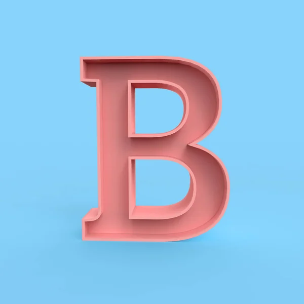 B lettering front view isolated on pastel blue BG — Stock Photo, Image