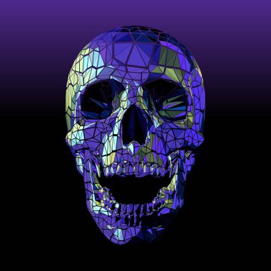 Kırma üçgen kafatası mor Bg izole