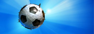 çokgen futbol mavi parlaklık aydınlatma Bg izole