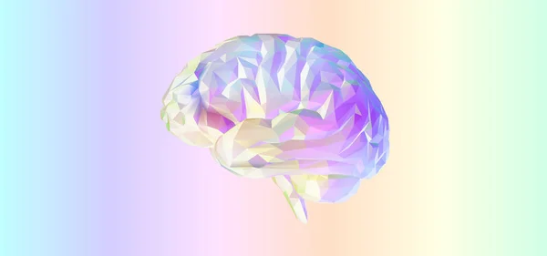 Renkli çok renkli Bg izole renkli çokgen beyin