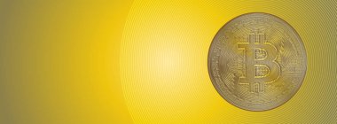 Gravür Bitcoin sembolü sarı bg izole