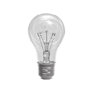 Beyaz Bg izole oyulmuş ampul