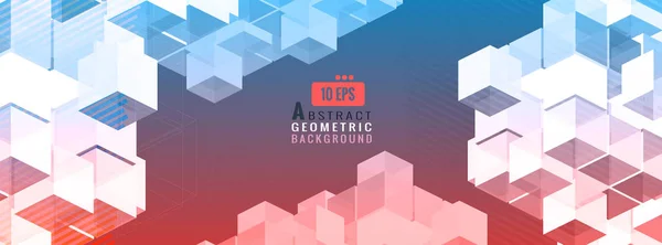 Geometric cubes graphic template banner BG — Stock Vector