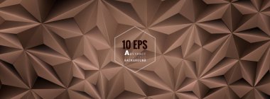 3d vektör kahverengi çokgen afiş Bg
