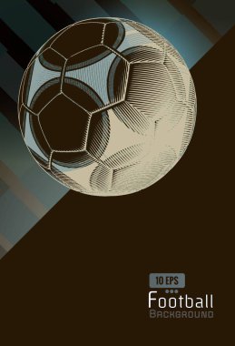 Karanlık retro Bg düzeni üzerinde futbol çizim