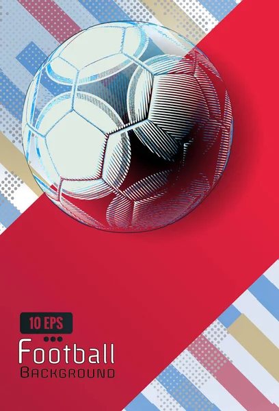 Football drawing on colorful dynamic BG layout