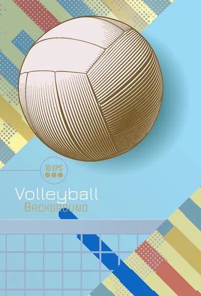 Colorful volleyball art on dynamic BG with blank space
