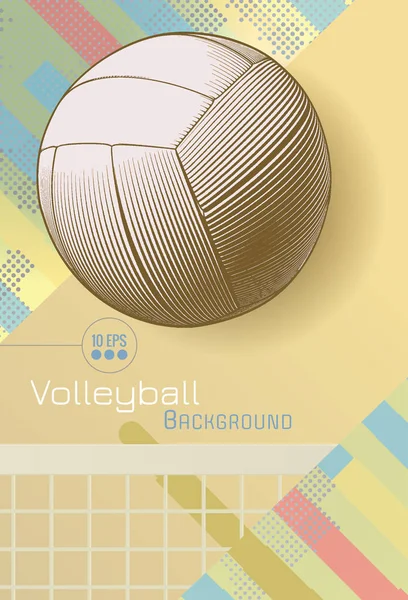 Colorful volleyball art on dynamic BG with blank space