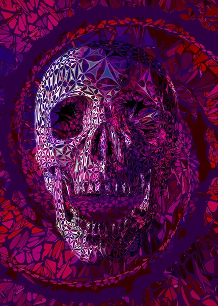 Varyasyon eleme izole stilize renkli kafatası illüstrasyon