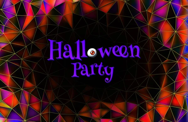 Fête d'Halloween invitation sur violet low poly BG — Image vectorielle