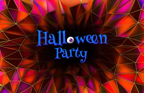 Fête d'Halloween invitation sur violet low poly BG — Image vectorielle