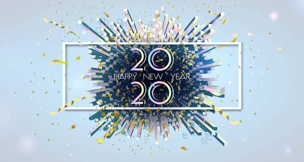 Felice anno nuovo 2020 sorpresa banner banner sfondo — Vettoriale Stock