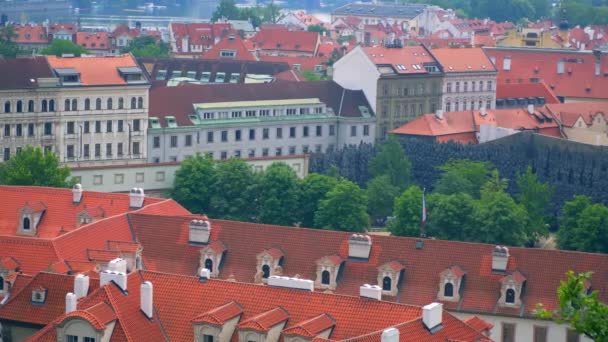 Prag schöne Aussicht auf die Stadt — Stockvideo