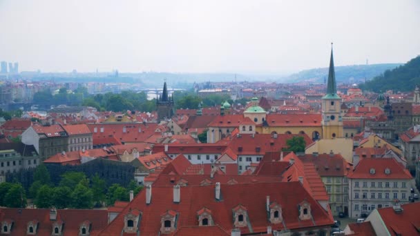 Prag vacker utsikt över staden — Stockvideo