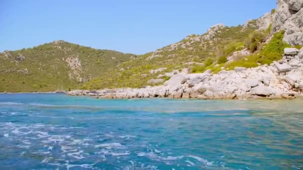 Турция: Эгейское море и горы — стоковое видео