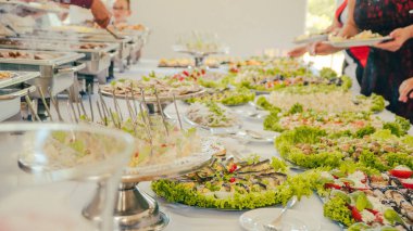 catering iş adamlarının açık büfe gıda şirket olay sırasında almak.