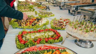catering iş adamlarının açık büfe gıda şirket olay sırasında almak.