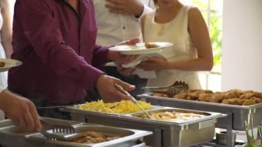 catering iş adamlarının açık büfe gıda şirket olay sırasında almak.