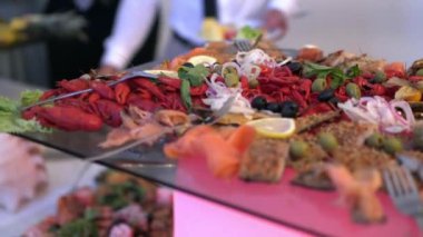 Mutfak mutfak büfe akşam yemeği yemek kutlama parti kavramı yemek Catering
