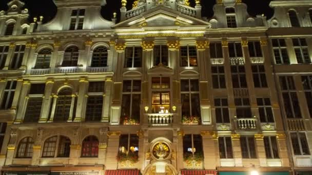 Bélgica Bruselas vistas nocturnas de la ciudad — Vídeo de stock