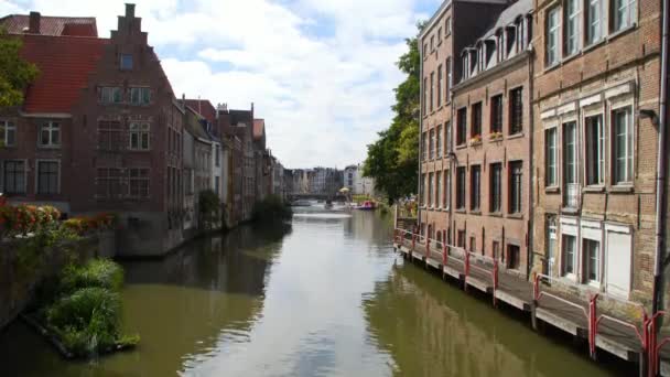 België-Gent prachtig uitzicht op de stad — Stockvideo