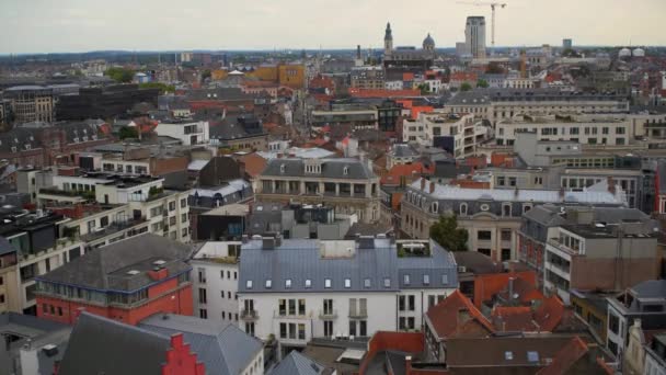 Γάνδη Βελγίου θέα στην πόλη από την κορυφή — Αρχείο Βίντεο