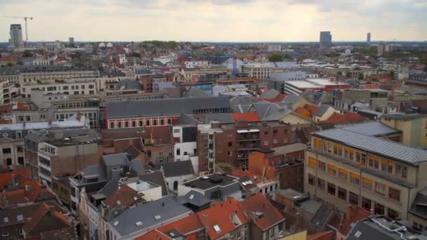 Bélgica Gante vista para a cidade do topo — Vídeo de Stock