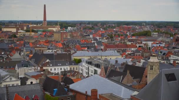 Gent Belgium a városra, a tetején — Stock videók