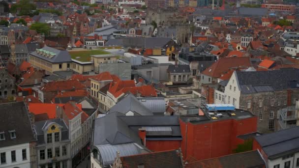 Belgium Ghent city views from the top — Stock Video