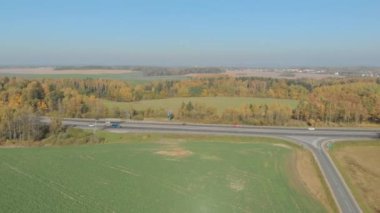 Belarus, Minsk bölgesi sonbahar, havadan görünümü.