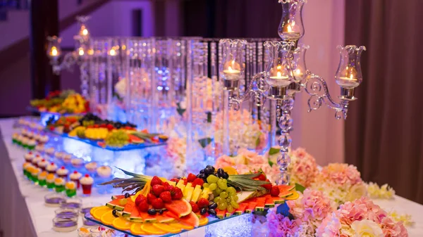 Catering buffet food indoor in luxury restaurant Stock Image