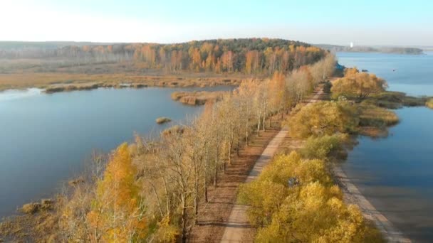 Flygfoto: Vitryssland höstens visningar — Stockvideo