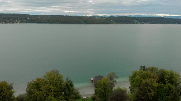 En el lago Starnberger Ver en Baviera aérea — Vídeos de Stock