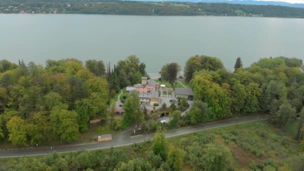 在巴伐利亚空中的 starnberger see 湖 — 图库视频影像