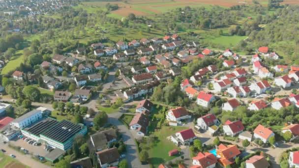 Németország falu és szőlőültetvények légifelvételek — Stock videók