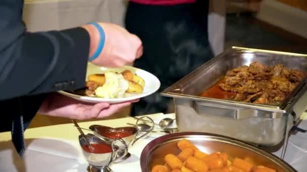 Cozinha Culinária Buffet Jantar Jantar Jantar Comida Celebração Festa Conceito — Vídeo de Stock