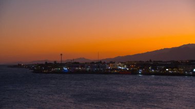 Mısır kırmızı deniz Dahab günbatımı