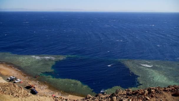 Egipto Blue Hole la vista desde la parte superior — Vídeos de Stock