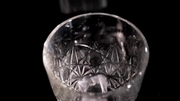 Les glaçons tombent dans un verre — Video