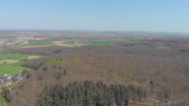 Fotografía aérea de bosques y pueblos de Alemania — Vídeos de Stock