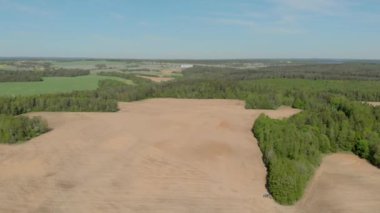 Beyaz Rusya ormanları ve alanları hava fotoğrafçılığı