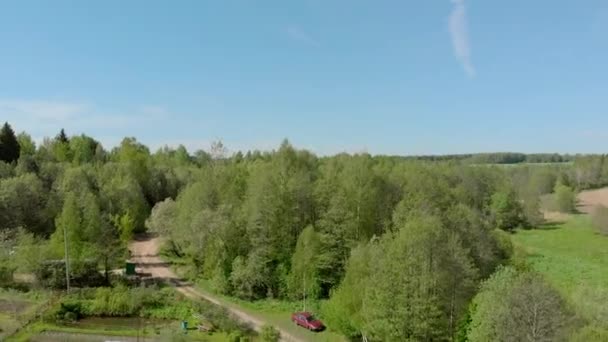 Vitryssland skogar och fält flygfotografering — Stockvideo